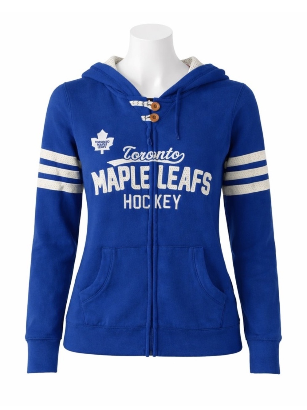 Size S CCM Toronto Maple‎ Leafs Women’s Zip Hoodie NHL Hockey Blue Hooded Jacket